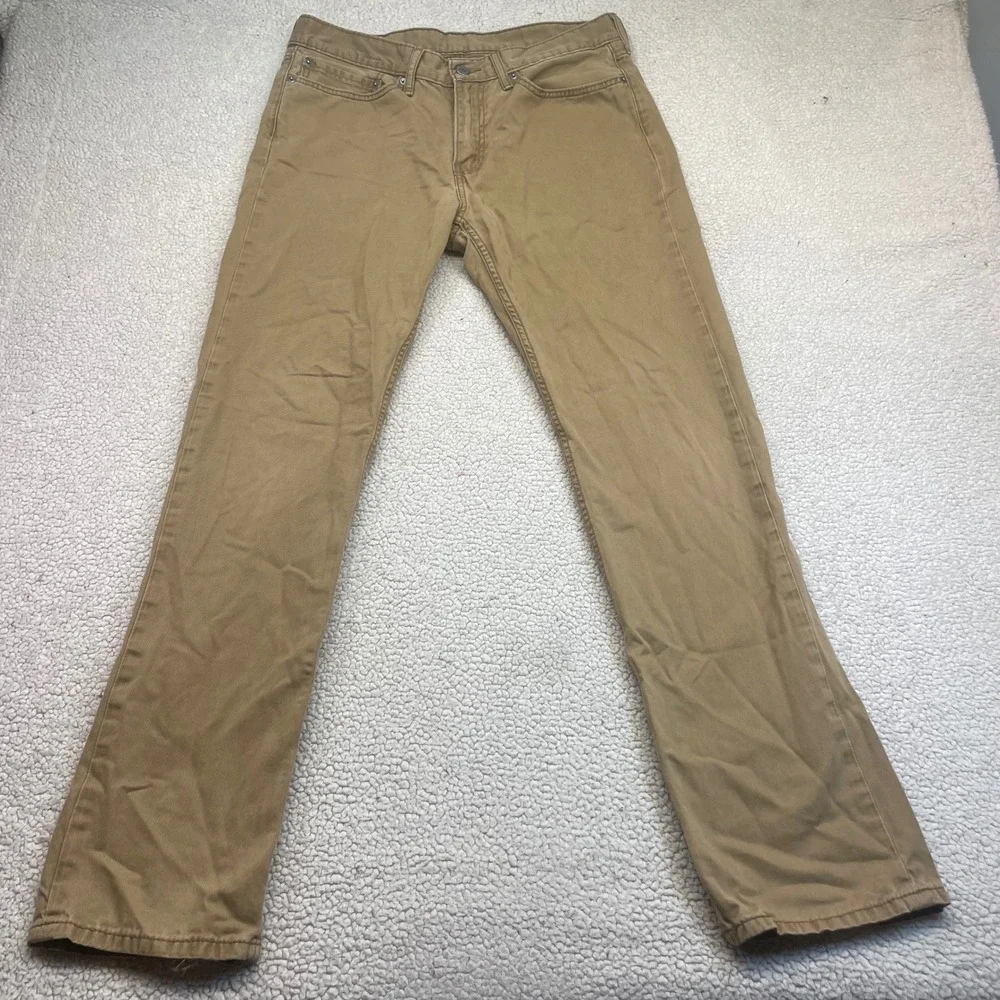 Levi's Pants Mens 34x34 Tan 514 Straight Fit Khaki Twill Trousers 00514-0531